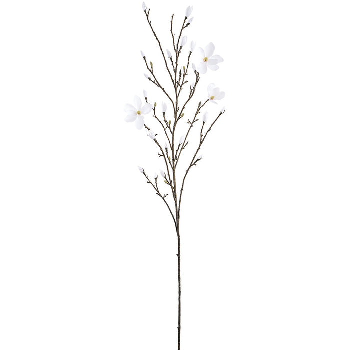74" Magnolia Silk Flower Stem -White (Pack of 4) - FSM277-WH