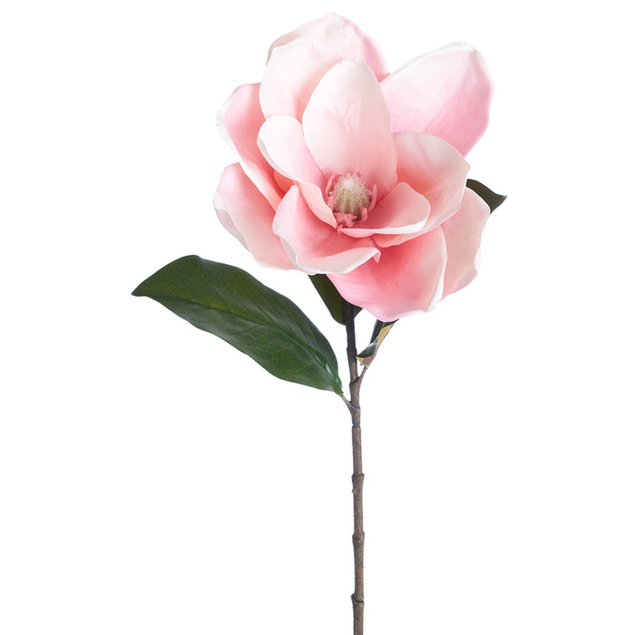 27" Giant Silk Magnolia Flower Stem -Pink (pack of 12) - FSM283-PK