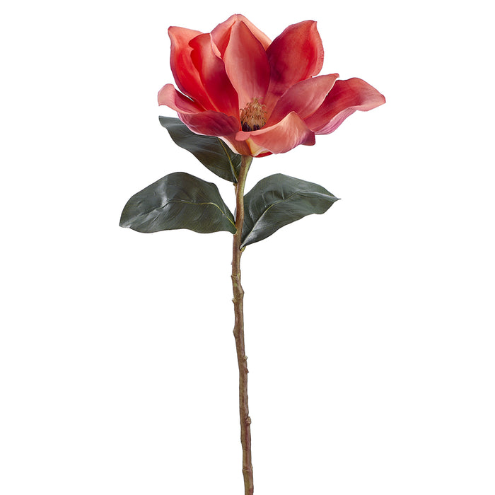 26.75" Magnolia Silk Flower Stem -Rust (pack of 12) - FSM290-RU