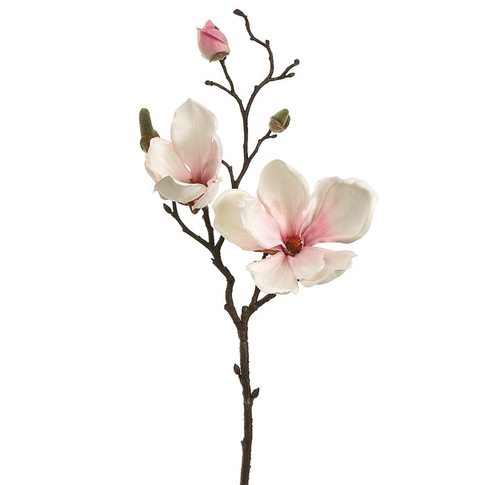 19" Silk Magnolia Flower Spray -Pink/Blush (pack of 12) - FSM335-PK/BS