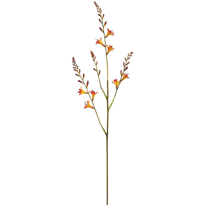 39" Crocosmia Iris Silk Flower Stem -Orange (Pack of 12) - FSM685-OR