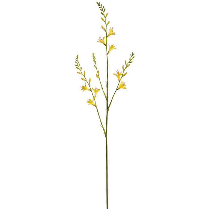 39" Crocosmia Iris Silk Flower Stem -Yellow (Pack of 12) - FSM685-YE