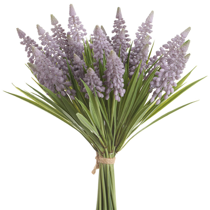 11" Muscari Silk Flower Stem Bundle -Purple (Pack of 6) - FSM714-PU