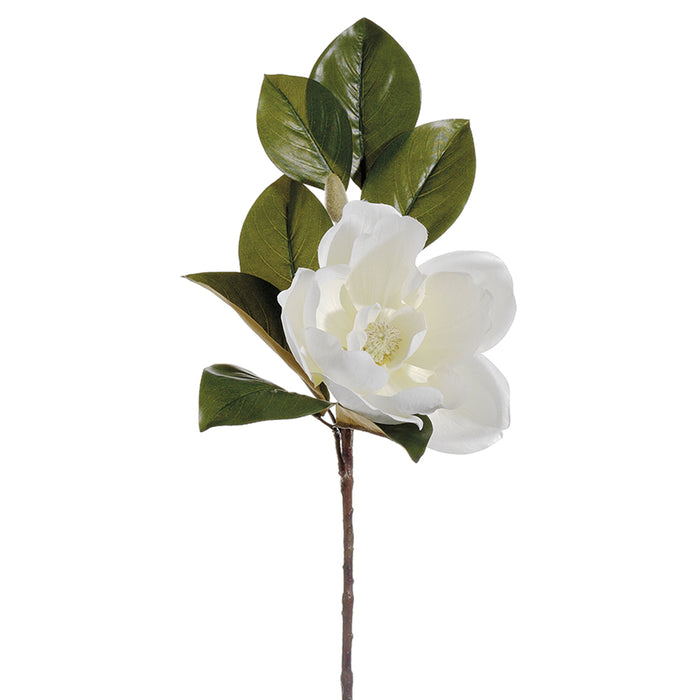 34" Silk Magnolia Flower Spray -White (pack of 12) - FSM729-WH
