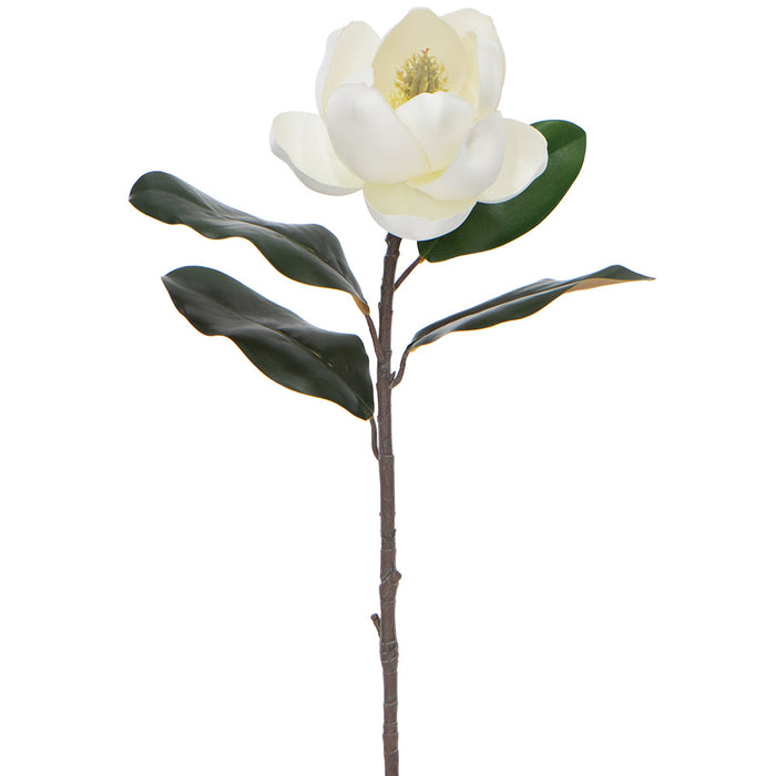 26" Silk Magnolia Flower Stem -White (pack of 12) - FSM802-WH