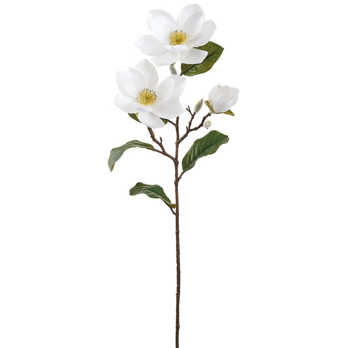 28" Magnolia Silk Flower Stem -Cream (Pack of 12) - FSM899-CR