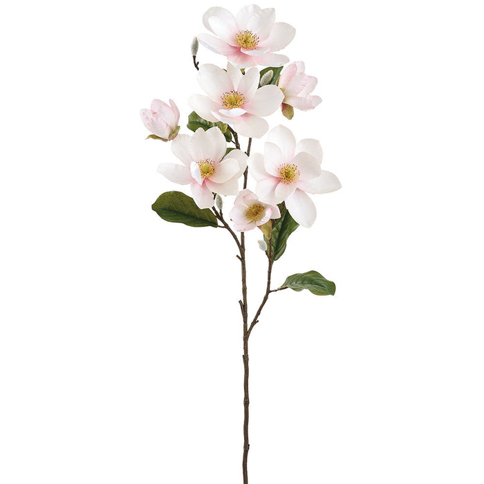 36" Magnolia Silk Flower Stem -Cream/Pink (Pack of 8) - FSM940-CR/PK