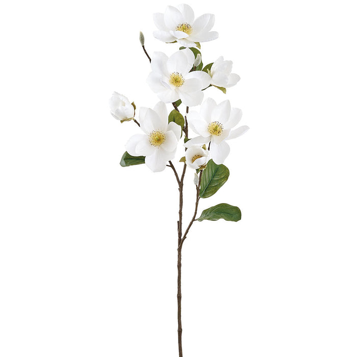 36" Magnolia Silk Flower Stem -Cream (Pack of 8) - FSM940-CR