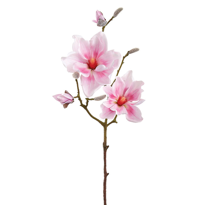 25" Magnolia Faux Flower Stem -Pink (Pack of 12) - FSM943-PK