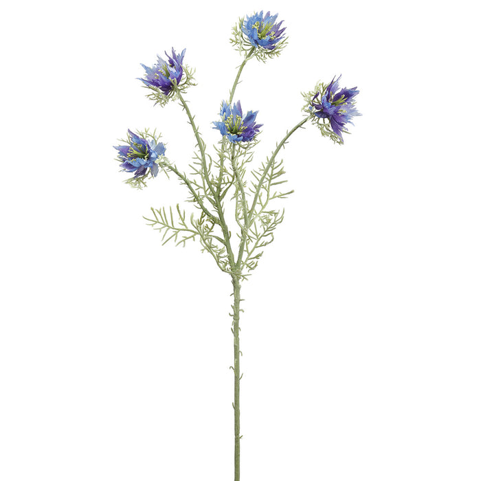 22.5" Silk Nigella Flower Stem -Purple/Blue (pack of 12) - FSN356-PU/BL