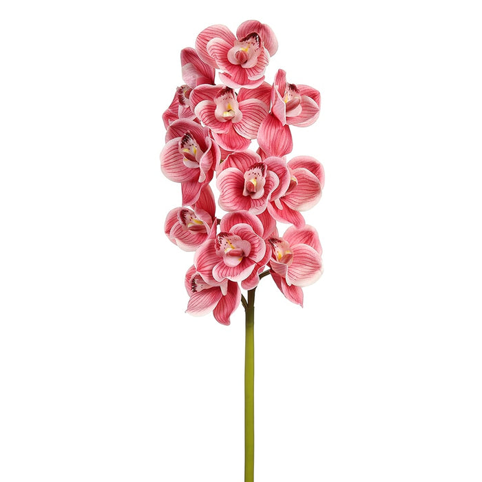 30" Hand-Wrapped Cymbidium Orchid Silk Flower Stem -Mauve (Pack of 12) - FSO308-MV
