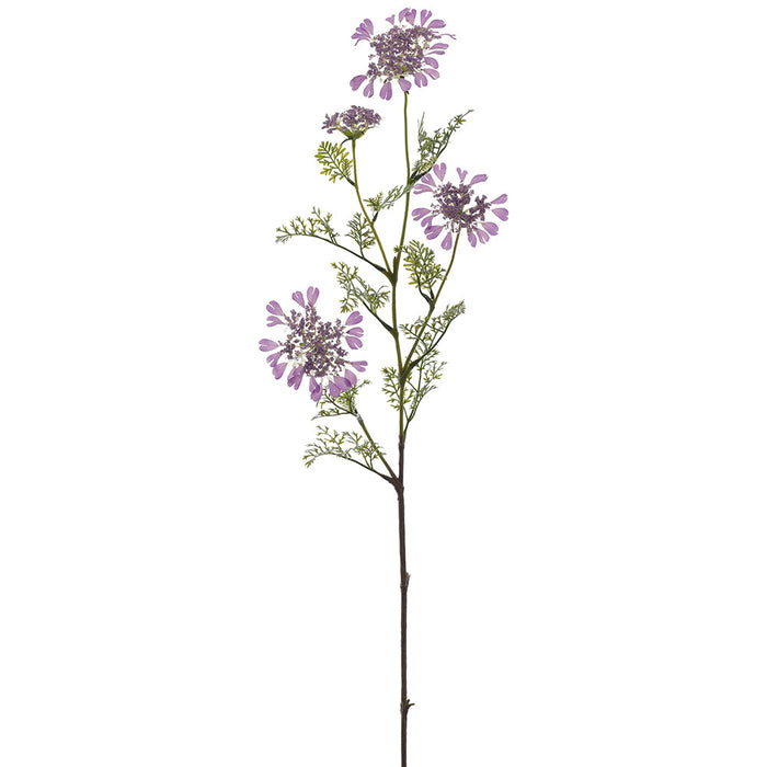 37" Orlaya Grandiflora White Lace Silk Flower Stem -Lavender (Pack of 12) - FSO487-LV