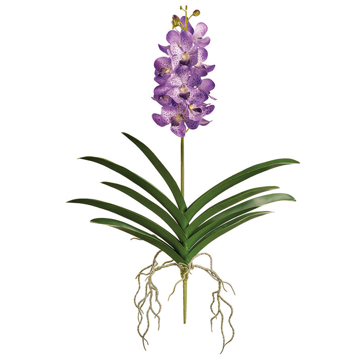 25" Real Touch Hand-Wrapped Vanda Orchid Silk Flower Stem -Lavender (Pack of 12) - FSO595-LV