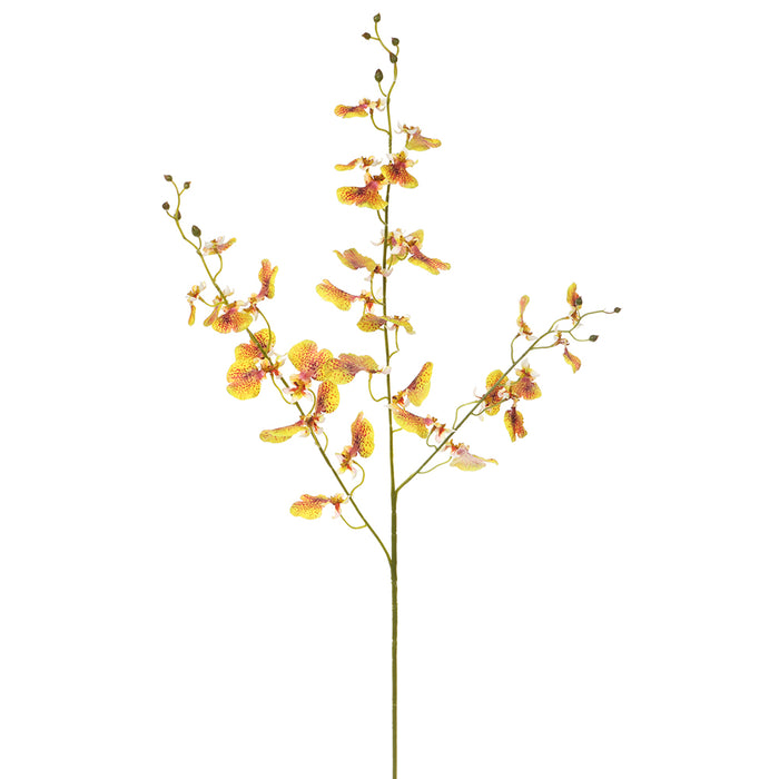 38" Silk Oncidium Orchid Flower Stem -Yellow/Orange (pack of 12) - FSO601-YE/OR