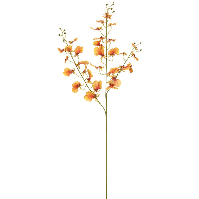 38.5" Real Touch Silk Oncidium Orchid Flower Stem -Orange (pack of 12) - FSO610-OR