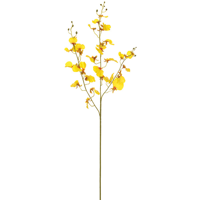 38.5" Real Touch Silk Oncidium Orchid Flower Stem -Yellow (pack of 12) - FSO610-YE