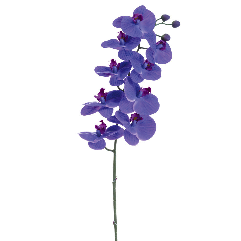 36" Phalaenopsis Orchid Silk Flower Stem Purple Orchid Stem — Silks