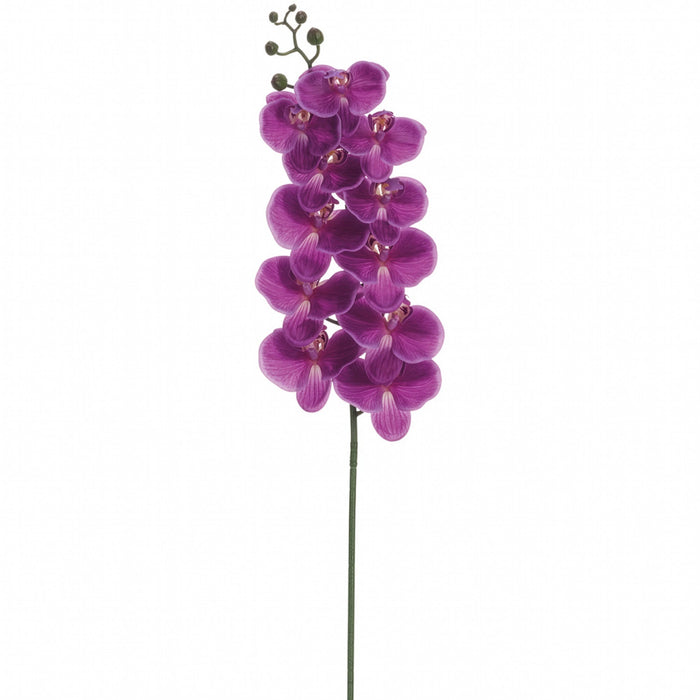 41" Hand-Wrapped Phalaenopsis Orchid Faux Flower Stem -Dark Orchid (Pack of 12) - FSO811-OC/DK