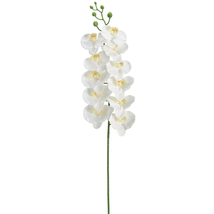 41" Hand-Wrapped Phalaenopsis Orchid Faux Flower Stem -White (Pack of 12) - FSO811-WH