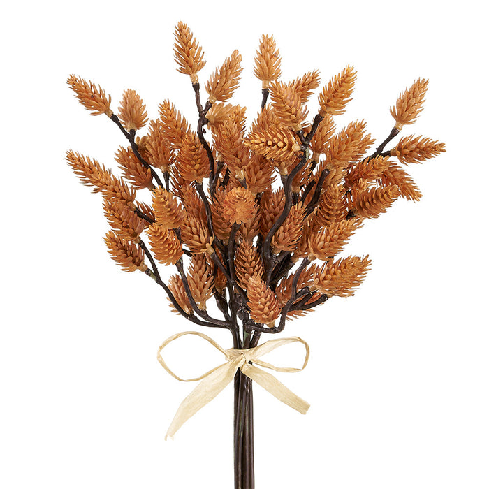11" Plastic Pinecone Artificial Stem Bundle -Mustard (Pack of 12) - FSP027-MD