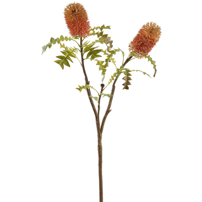 35" Protea Artificial Flower Stem -Orange (Pack of 8) - FSP064-OR