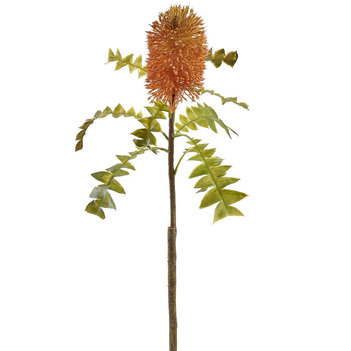 25" Protea Artificial Flower Stem -Orange (Pack of 12) - FSP067-OR