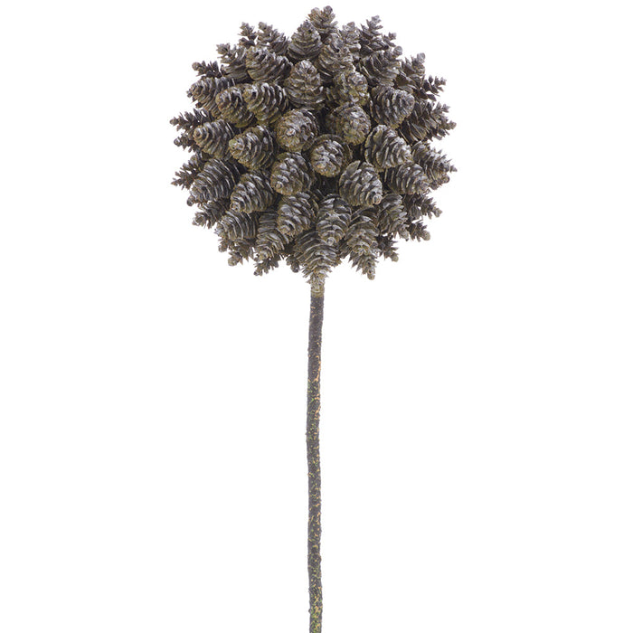 24.5" Artificial Pinecone Stem -Green/Brown (Pack of 4) - FSP068-GR/BR