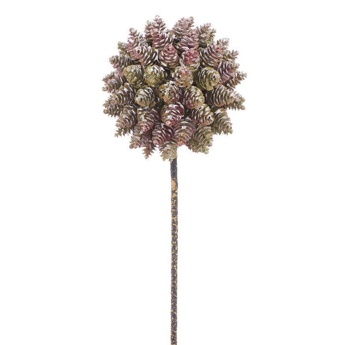 24.5" Artificial Pinecone Stem -Green (Pack of 4) - FSP068-GR