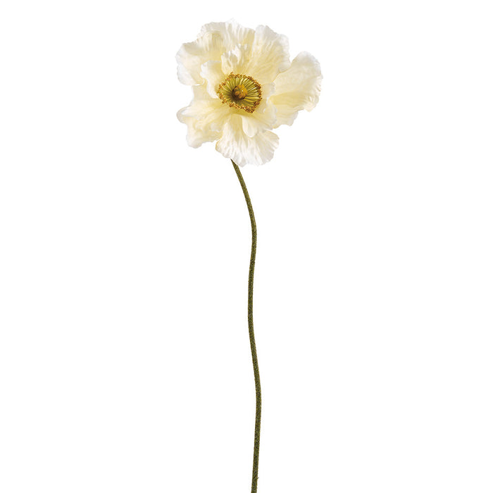 30" Poppy Silk Flower Stem -Light Yellow (Pack of 6) - FSP160-YE/LT