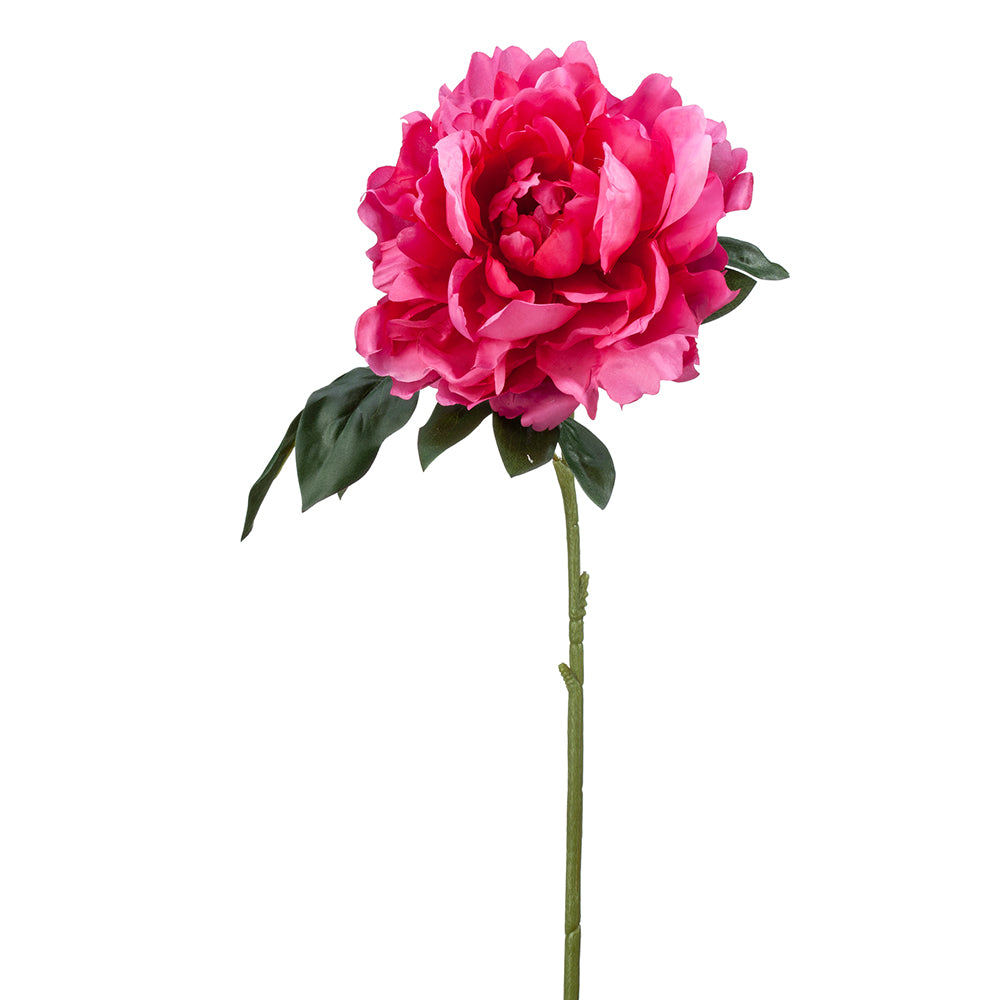23" Silk Peony Flower Spray Beauty/Pink Peony Stem — Silks Are Forever