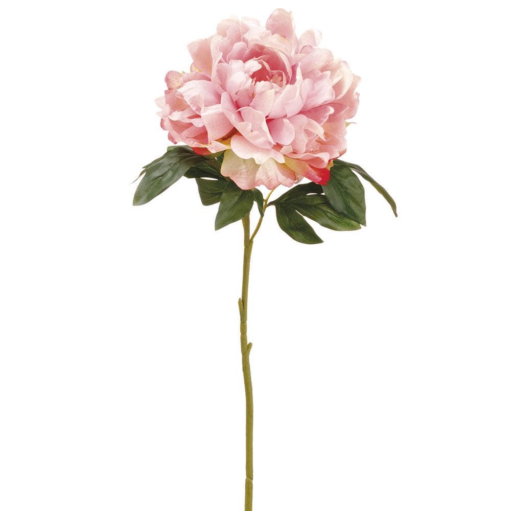 23" Silk Peony Flower Spray Pink Peony Stem