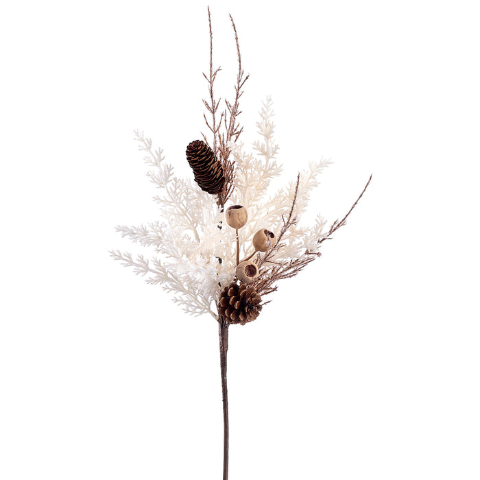 23" Artificial Pampas Grass, Pod & Pinecone Stem -Beige/Brown (Pack of 8) - FSP201-BE/BR
