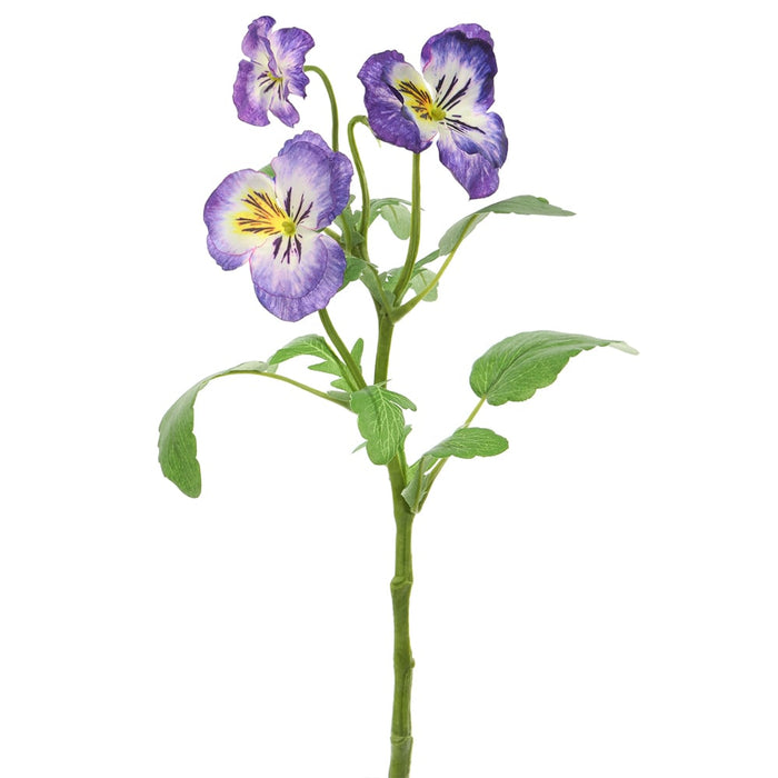 13.5" Silk Pansy Flower Stem -Purple (pack of 12) - FSP264-PU