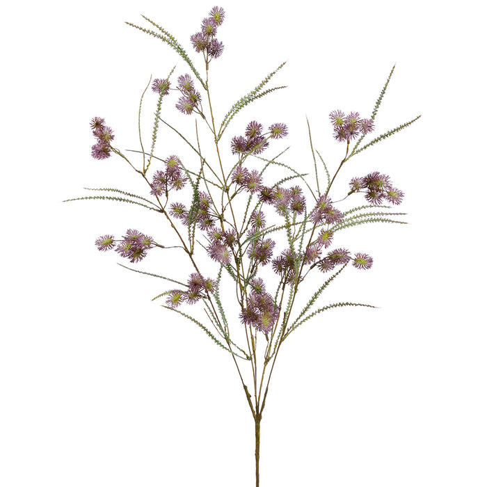 29" Artificial Mini Pompon Blossom Flower Stem -Purple (pack of 12) - FSP299-PU