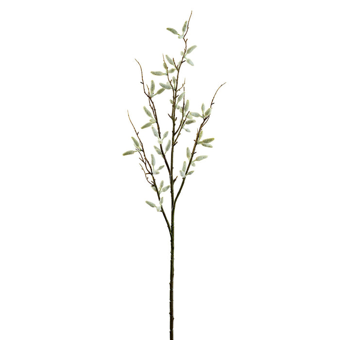 37.5" Artificial Pussy Willow Blossom Flower Stem -Gray/Green (Pack of 12) - FSP345-GY/GR