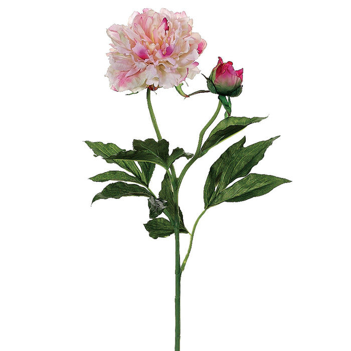 28" Silk Peony Flower Spray -2 Tone Pink (pack of 12) - FSP355-PK/TT
