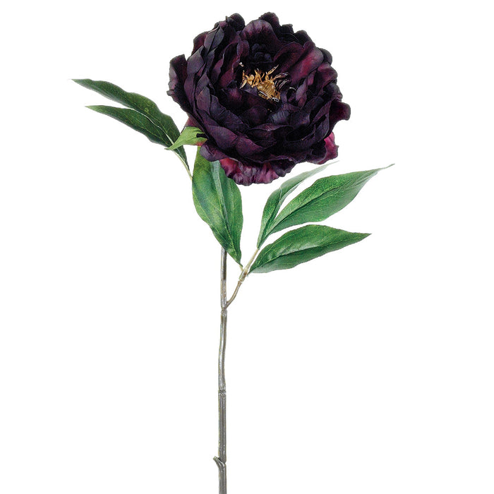 18.5" Silk Peony Flower Spray -Eggplant (Pack of 12) - FSP435-EP