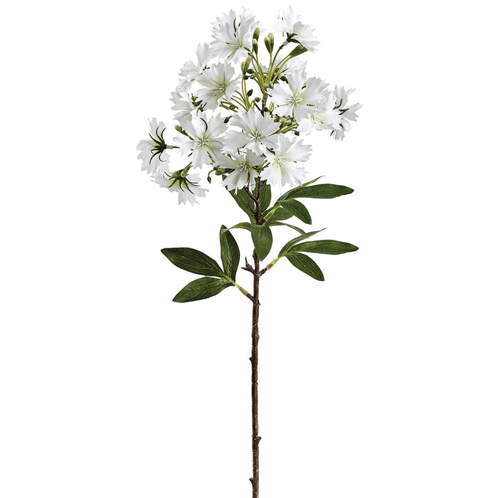 19.5" Dianthus Silk Flower Stem -White (Pack of 12) - FSP441-WH