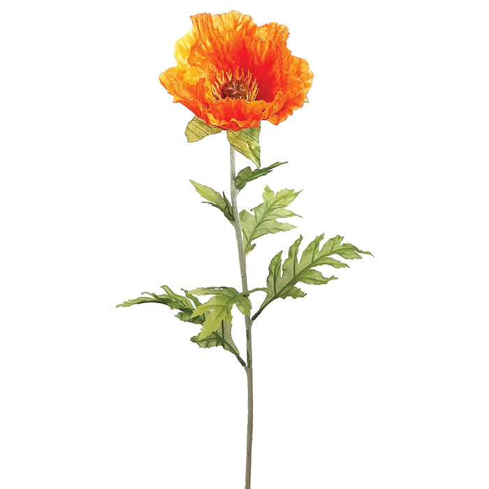 28 Yellow Poppy Spray Floral Stem