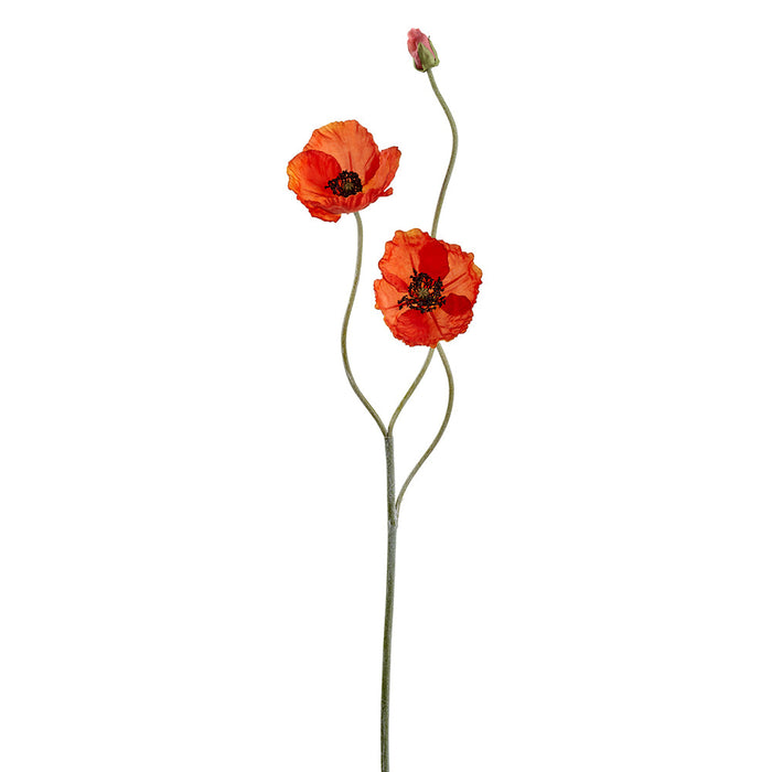 29" Poppy Silk Flower Stem -Orange (Pack of 12) - FSP539-OR