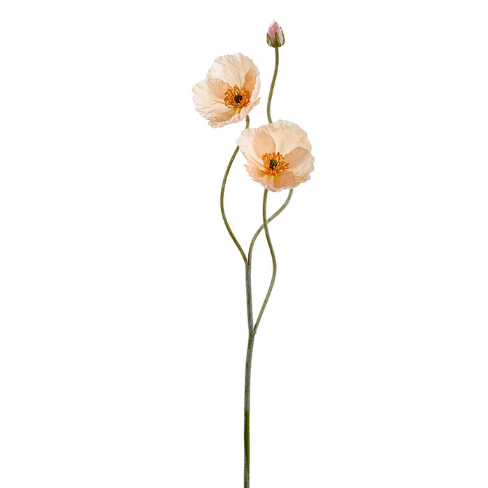 29" Poppy Silk Flower Stem -Peach (Pack of 12) - FSP539-PE