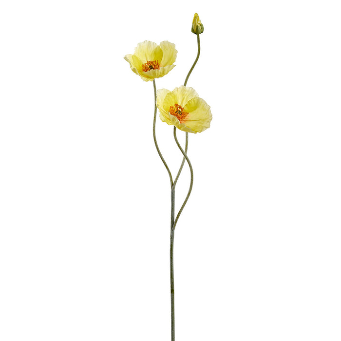 29" Poppy Silk Flower Stem -Yellow (Pack of 12) - FSP539-YE