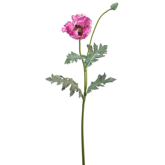 31" Silk Poppy Flower Stem -Violet (pack of 12) - FSP639-VI