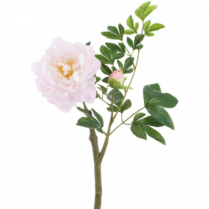 23" Real Touch Peony Silk Flower Stem -Blush (Pack of 12) - FSP741-BS