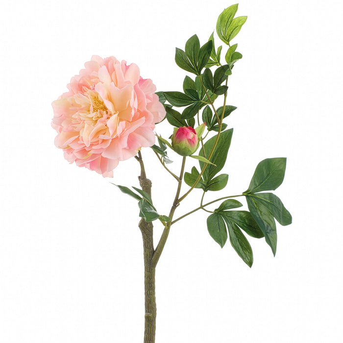 23" Real Touch Peony Silk Flower Stem -Peach/Pink (Pack of 12) - FSP741-PE/PK