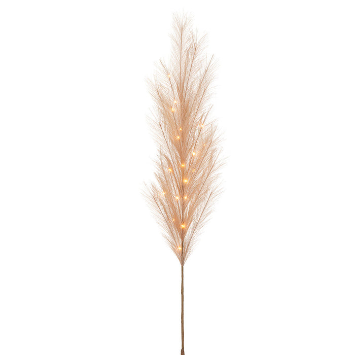 50" Artificial Pampas Grass Stem, Battery LED Pre-Lit -Blush (Pack of 12) - FSP785-BS