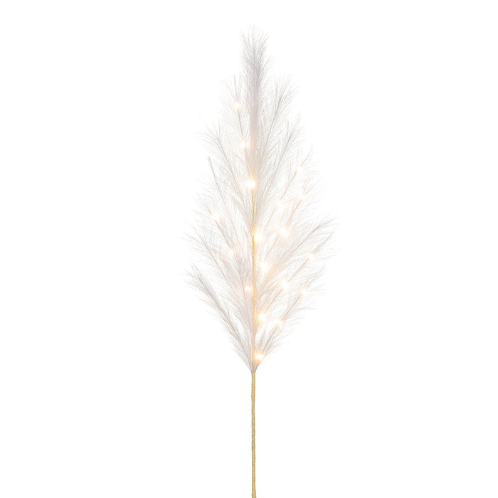 50" Artificial Pampas Grass Stem, Battery LED Pre-Lit -Cream (Pack of 12) - FSP785-CR