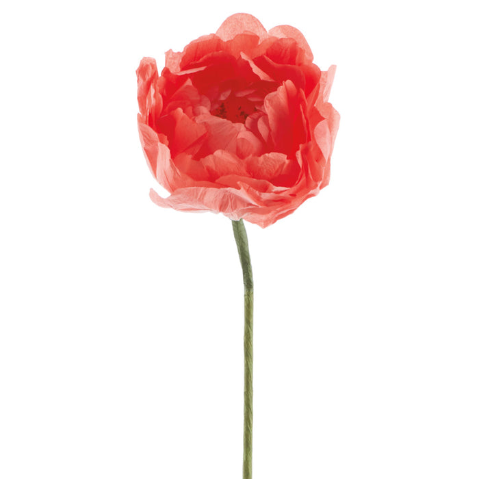 39" Paper Giant Peony Artificial Flower Stem -Orange (Pack of 12) - FSP806-OR