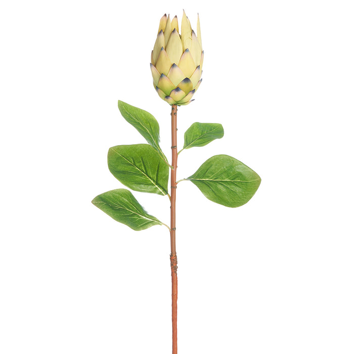 30.5" Silk Protea Flower Stem -Yellow (pack of 12) - FSP823-YE
