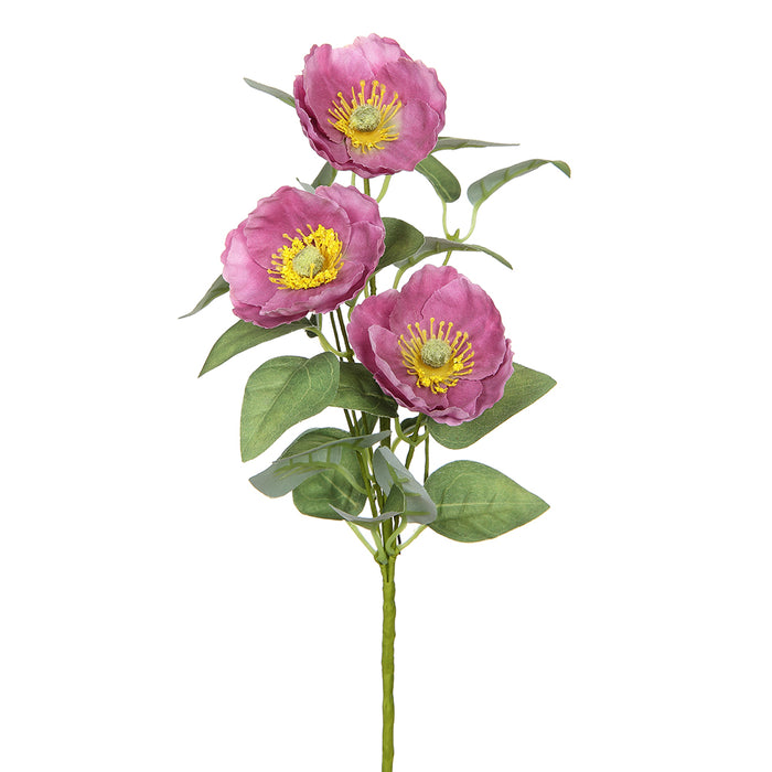 12" Silk Poppy Flower Stem -Orchid (pack of 12) - FSP905-OC